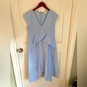 COS light blue ruffle midi dress